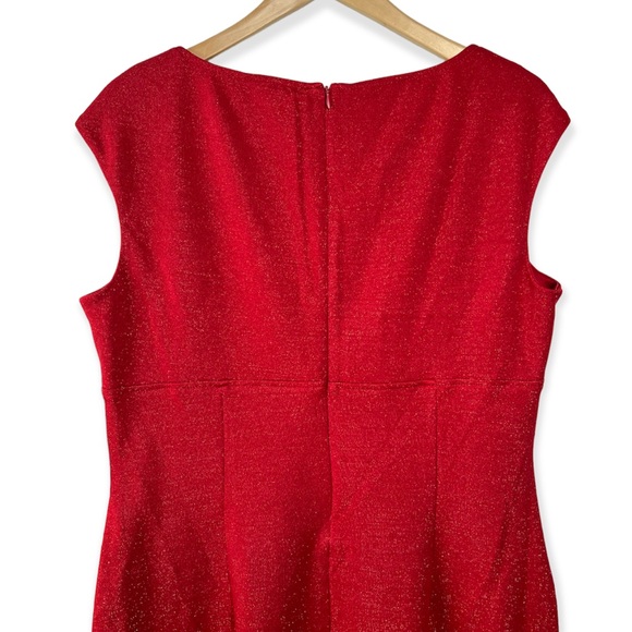 American Living Red V-neck Lurex Dress Size 16 - Picture 8 of 16